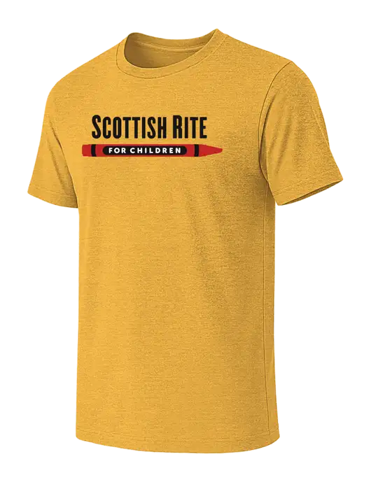 BELLA+CANVAS Heather Yellow Gold CVC Short Sleeve Tee w/Scottish Rite for Children Logo