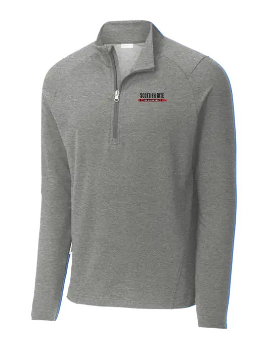 Sport-Wick Flex Fleece Light Grey Heather 1/4-Zip w/Scottish Rite for Children Logo