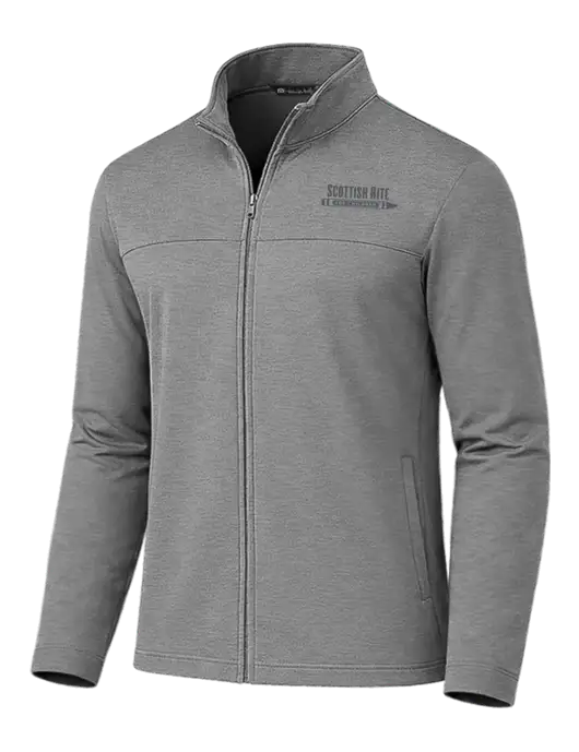 TravisMathew Dark Medium Grey Newport Full-Zip Fleece Jacket w/Scottish Rite for Children Logo