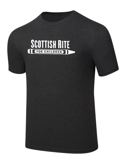 Simply Soft Black Frost 4.5oz  Poly/Combed Ring Spun Cotton T-Shirt w/Scottish Rite for Children Logo