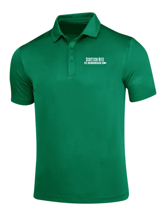 Kelly Green Posi-UV Pro Polo w/Scottish Rite for Children Logo
