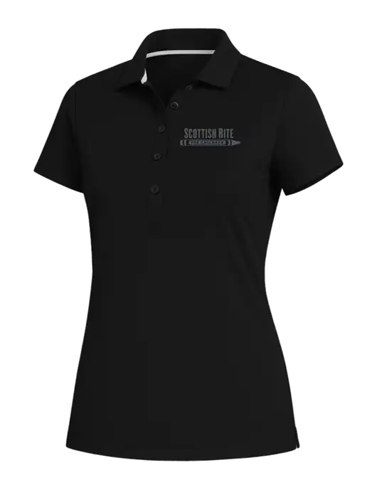 Fairway & Greene Womens Black Claire Tech Polo w/Scottish Rite for Children Logo