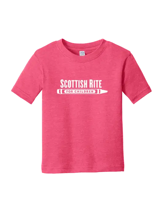 Rabbit Skins Vintage Hot Pink Toddler Fine Jersey Tee w/Scottish Rite for Children Logo