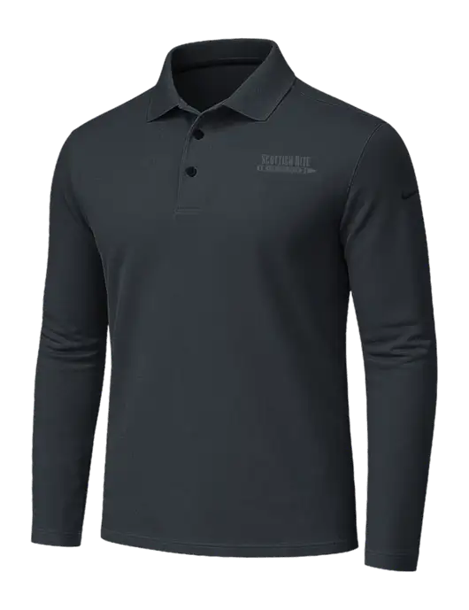 Nike Dark Grey Dri-FIT Micro Pique 2.0 Long Sleeve Polo w/Scottish Rite for Children Logo