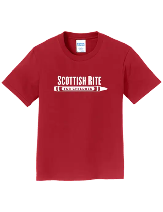 Youth Ring Spun Cardinal 4.5 oz T-Shirt w/Scottish Rite for Children Logo