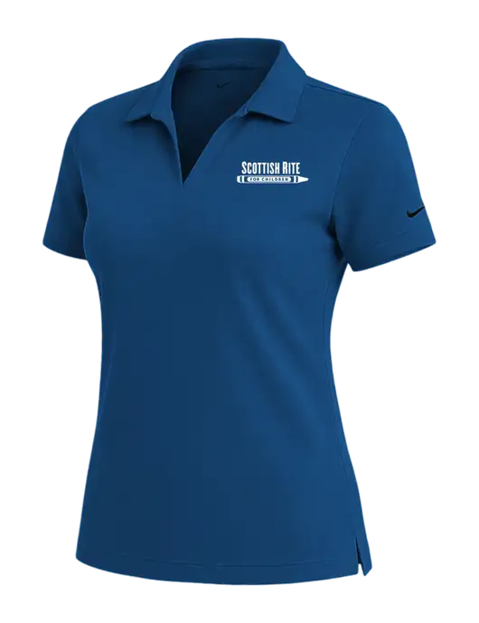 NIKE Dark Royal Womens Dri-Fit Micro Pique Polo w/Scottish Rite for Children Logo
