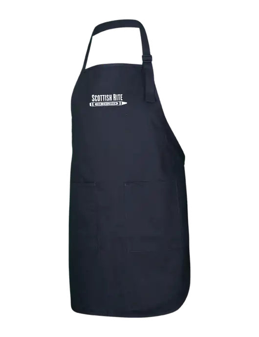 Full-Length Black Apron With Pockets w/Scottish Rite for Children Logo