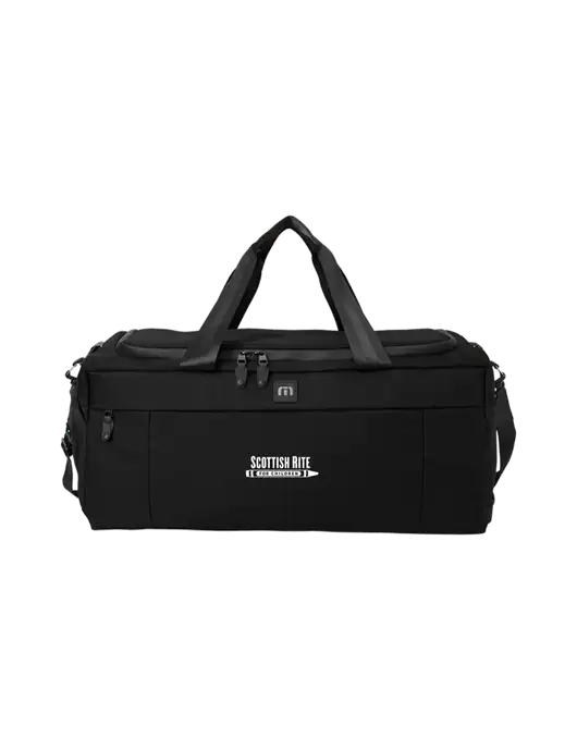 TravisMathew Black Duration Duffel w/Scottish Rite for Children Logo