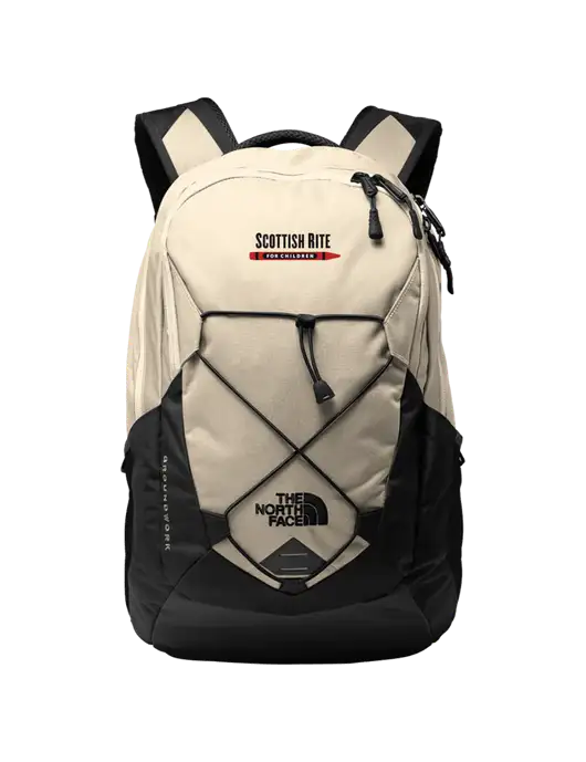 The North Face Ivory/Black Groundwork Backpack w/Scottish Rite for Children Logo