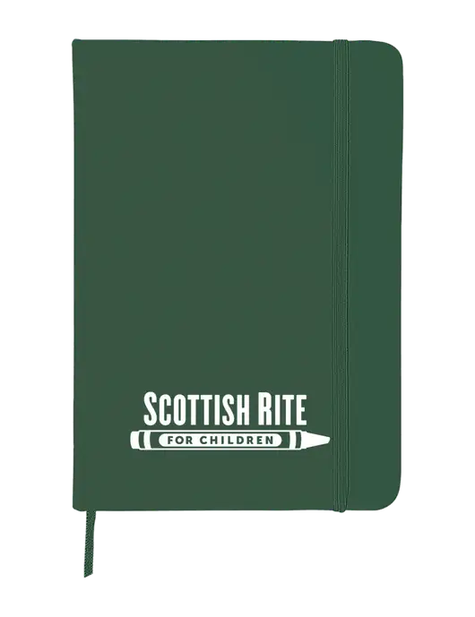 Dark Green Comfort Touch Bound Journal 5" X 7" w/Scottish Rite for Children Logo