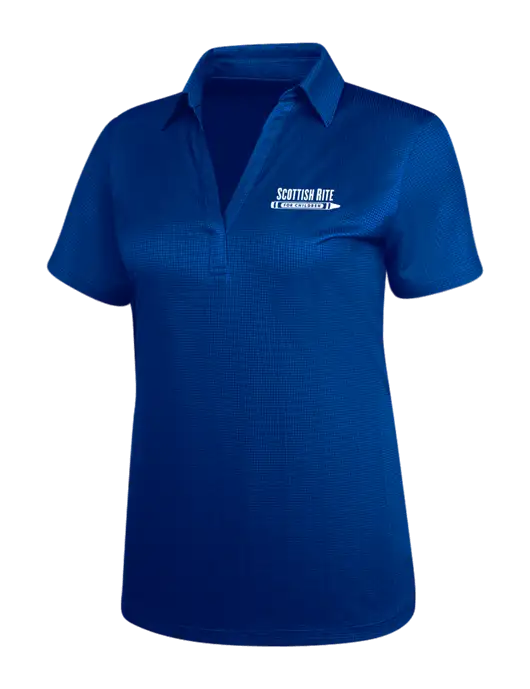 Dark Royal Blue Womens Performance Fine Jacquard Polo w/Scottish Rite for Children Logo