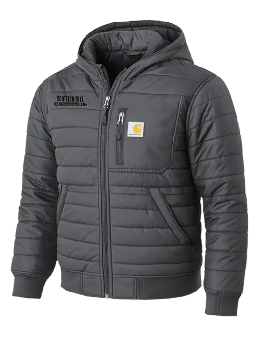 Carhartt Gilliam Insulated Dark Grey Hooded Jacket w/Scottish Rite for Children Logo