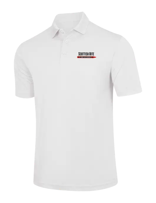 White PosiCharge Competitor Polo w/Scottish Rite for Children Logo