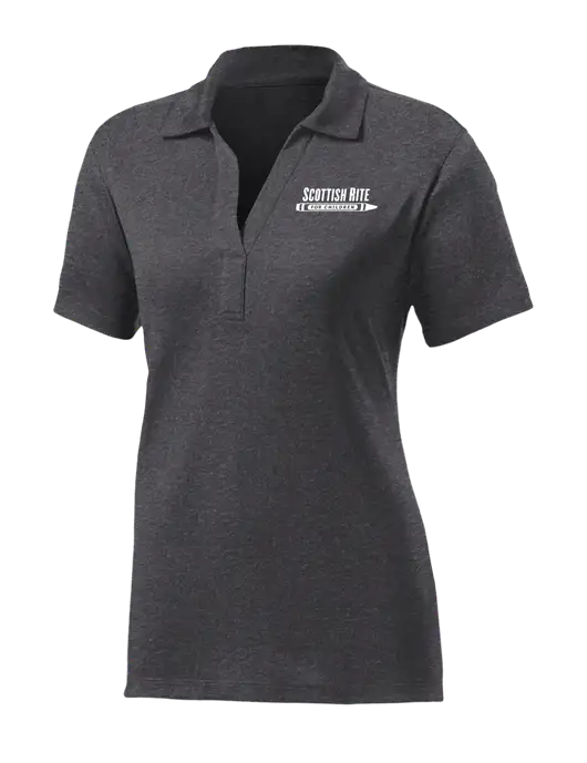 Womens Dark Grey Heather Contender Polo w/Scottish Rite for Children Logo