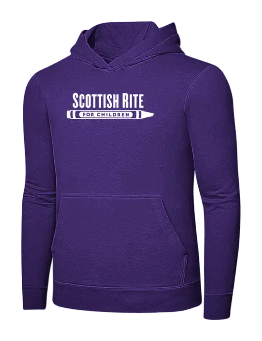 Purple 7.8 oz Ring Spun Hooded Sweatshirt w/Scottish Rite for Children Logo