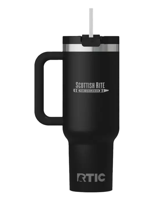 RTIC Road Trip 40 oz Black Tumbler  w/Scottish Rite for Children Logo
