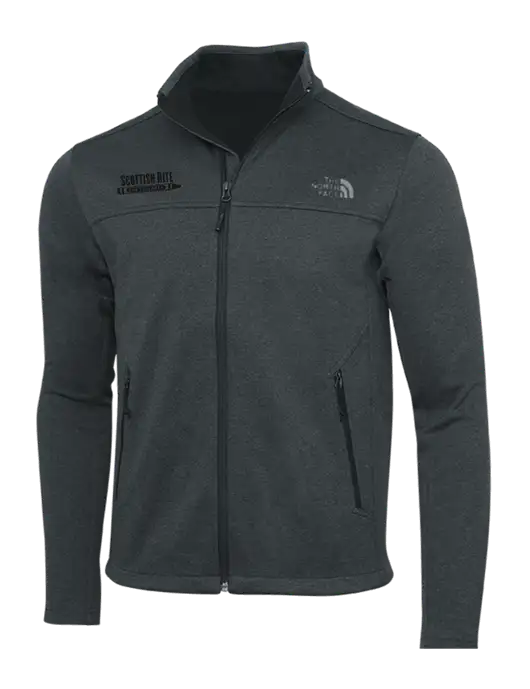 North Face Dark Grey Heather Ridgewall Soft Shell Jacket w/Scottish Rite for Children Logo