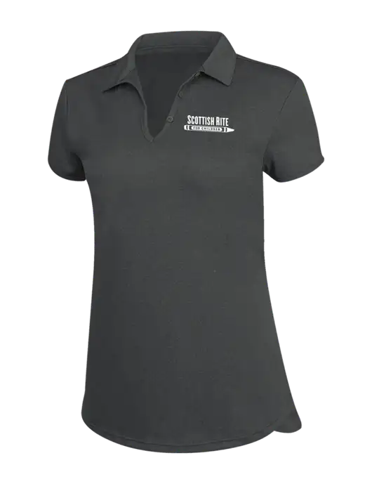 Womens Charcoal Trace Heather Polo w/Scottish Rite for Children Logo