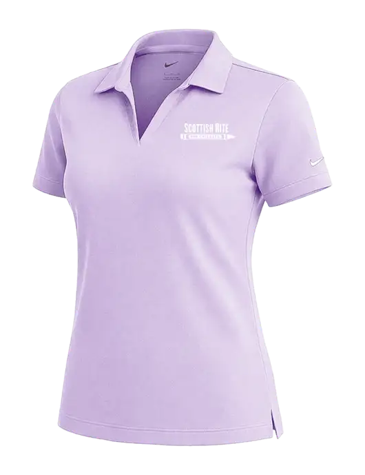 NIKE Light Purple Womens Dri-Fit Micro Pique Polo w/Scottish Rite for Children Logo