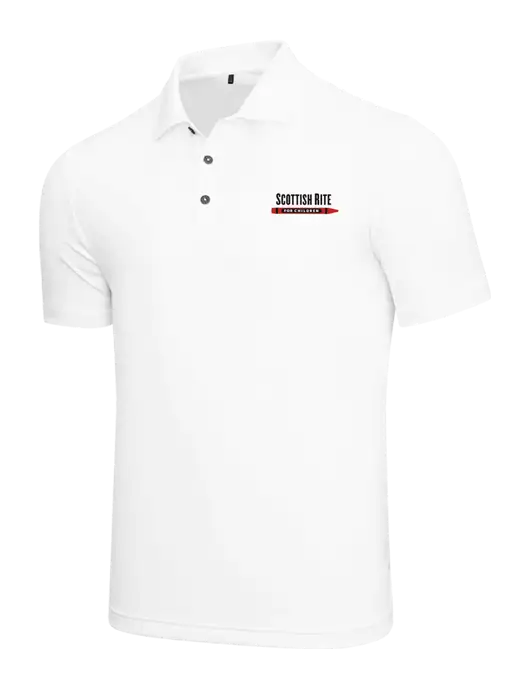 Adidas White Performance Polo w/Scottish Rite for Children Logo