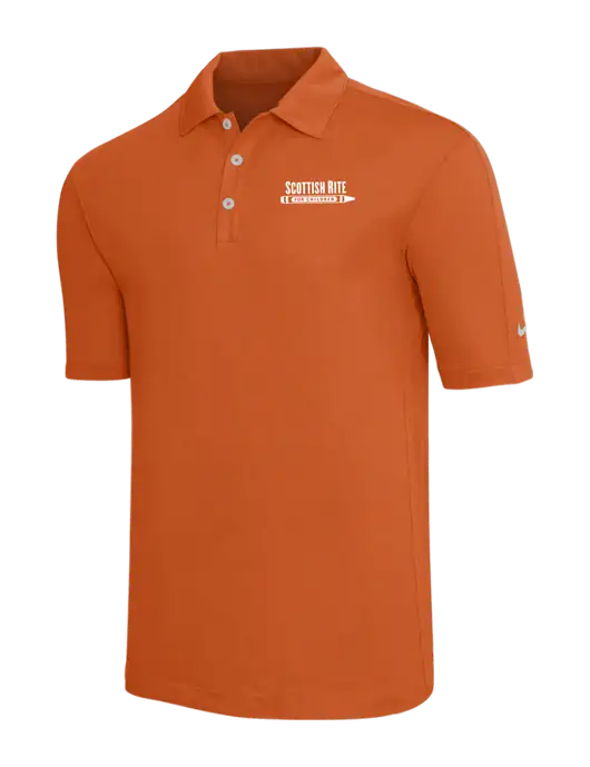 Nike Orange Tech Sport Dri-FIT Polo w/Scottish Rite for Children Logo