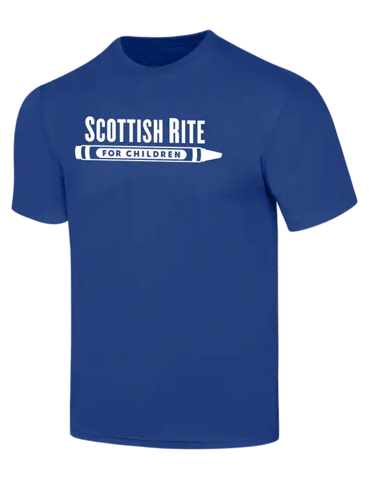 Simply Soft Dark Royal 4.5oz  Poly/Combed Ring Spun Cotton T-Shirt w/Scottish Rite for Children Logo
