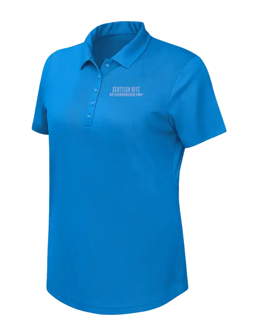 Callaway Womens Birdseye Dark Carolina Blue Polo w/Scottish Rite for Children Logo