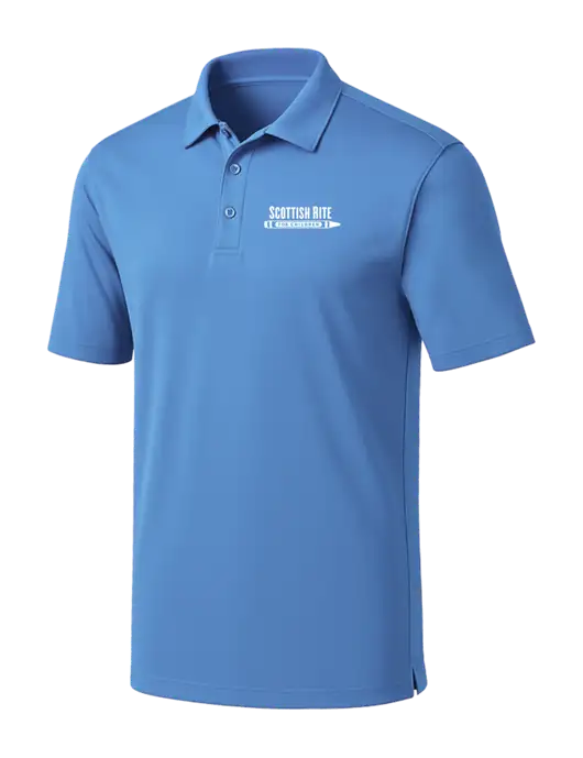 Carolina Blue Silk Touch Performance Polo w/Scottish Rite for Children Logo