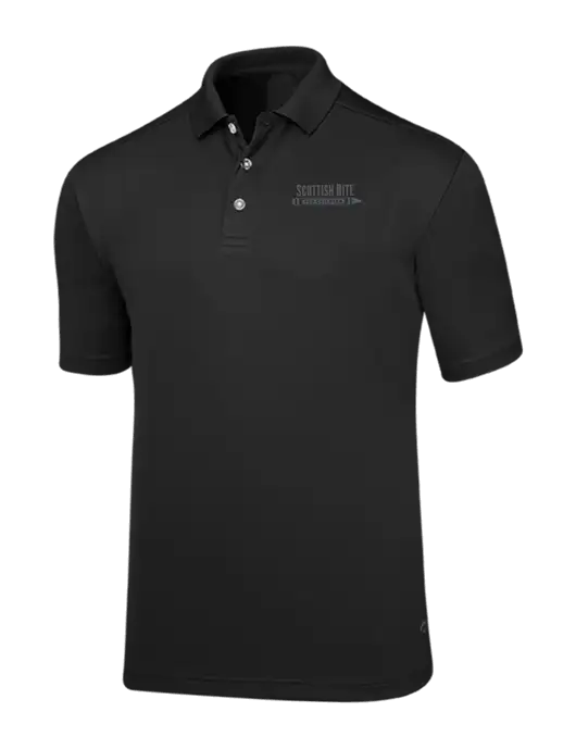 Callaway Core Black Performance Polo w/Scottish Rite for Children Logo