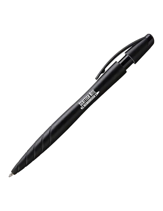 Awali Black Metallic Pen - Black Ink w/Scottish Rite for Children Logo