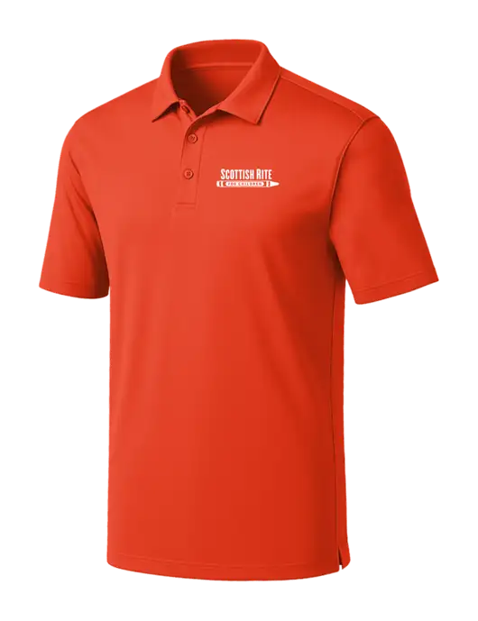 Orange Silk Touch Performance Polo w/Scottish Rite for Children Logo
