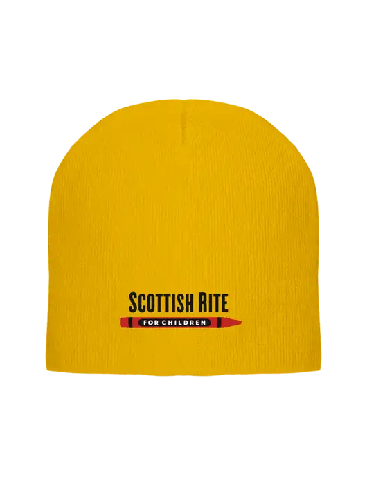 Solid Yellow Gold Element Knit Beanie w/Scottish Rite for Children Logo