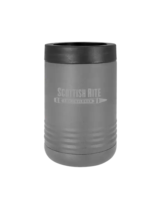 Polar Camel 12 oz Powder Coated Grey Vacuum Insulated Beverage Holder w/Scottish Rite for Children Logo