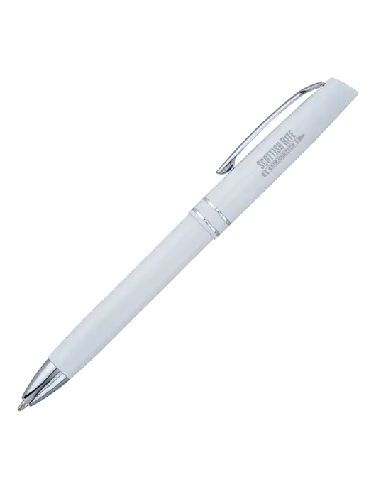 White Anguilla Black Ink Pen w/Scottish Rite for Children Logo