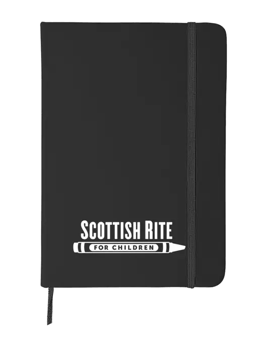 Black Comfort Touch Bound Journal 5" X 7" w/Scottish Rite for Children Logo