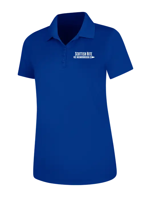 Dark Royal Womens Dry Zone UV Mesh Polo w/Scottish Rite for Children Logo