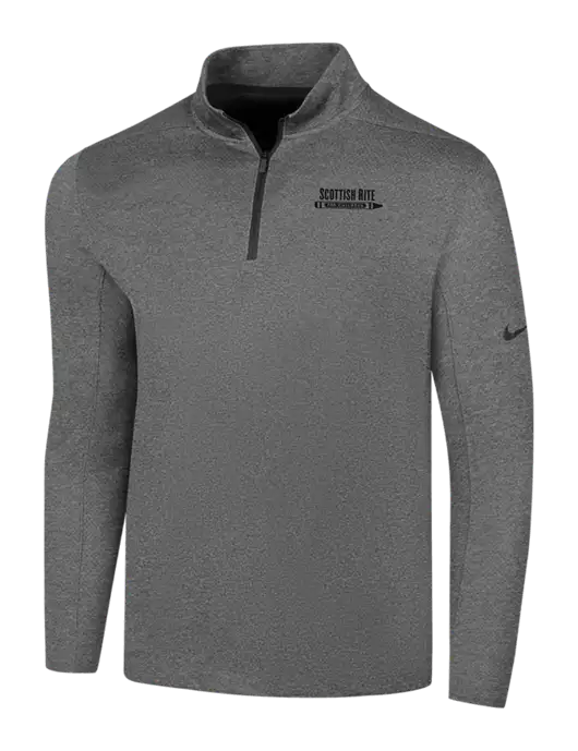 NIKE Dark Grey Heather Dry 1/2 Zip Cover-Up w/Scottish Rite for Children Logo