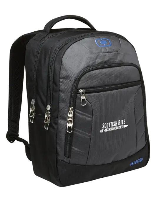 OGIO Dark Grey/Royal Blue Colton Laptop Backpack  w/Scottish Rite for Children Logo