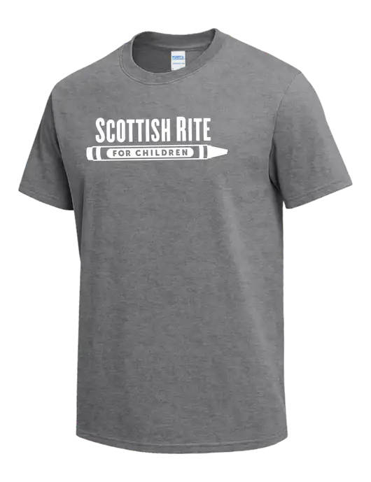 Medium Grey Heather Heavyweight 6.1 oz T-Shirt w/Scottish Rite for Children Logo