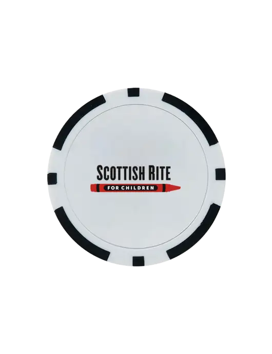 Black Poker Chip Ball Marker w/Scottish Rite for Children Logo