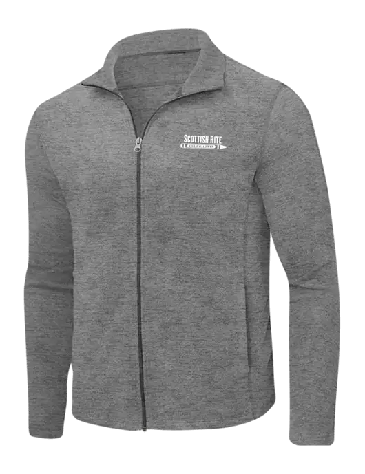 Medium Grey Heather Microfleece Full-Zip Jacket w/Scottish Rite for Children Logo