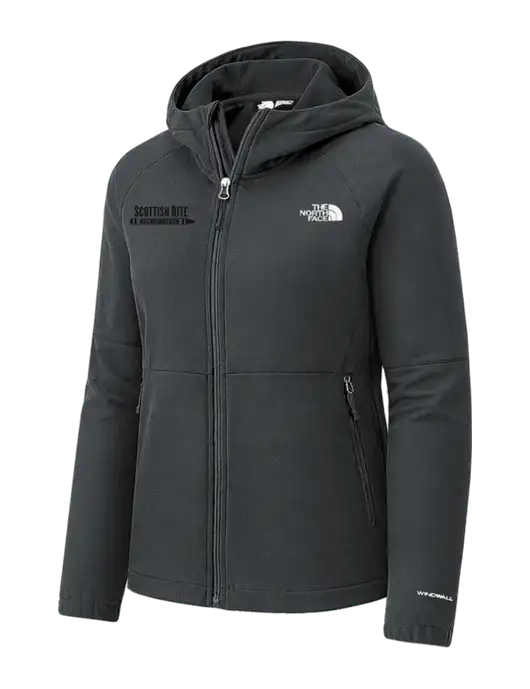 The North Face Womens Very Dark Grey Barr Lake Hooded Soft Shell Jacket w/Scottish Rite for Children Logo