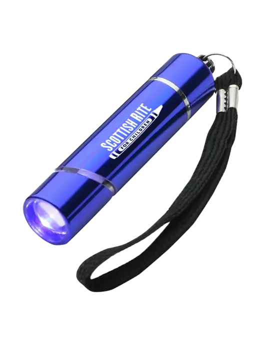 Blue Aluminum Scope LED Flashlight w/Scottish Rite for Children Logo