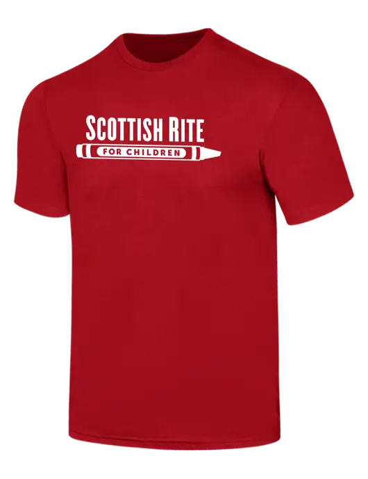 Simply Soft Red 4.5oz  Poly/Combed Ring Spun Cotton T-Shirt w/Scottish Rite for Children Logo