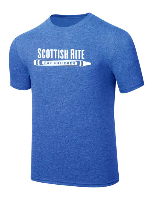 Simply Soft Royal Frost 4.5oz  Poly/Combed Ring Spun Cotton T-Shirt w/Scottish Rite for Children Logo