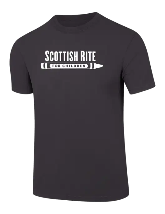 Comfort Colors 6.1 oz Dark Grey Heavyweight Ring Spun T-Shirt w/Scottish Rite for Children Logo