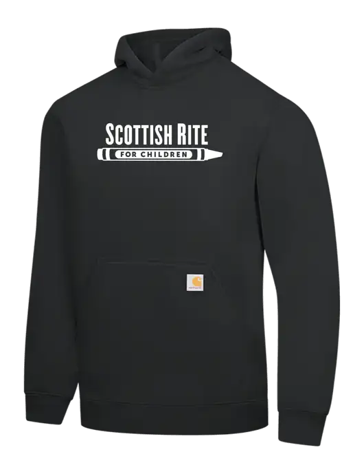 Carhartt Black Midweight Hooded Sweatshirt w/Scottish Rite for Children Logo