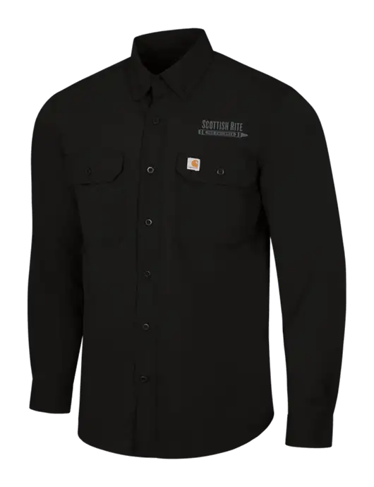 Carhartt Force Black Solid Long Sleeve Shirt w/Scottish Rite for Children Logo
