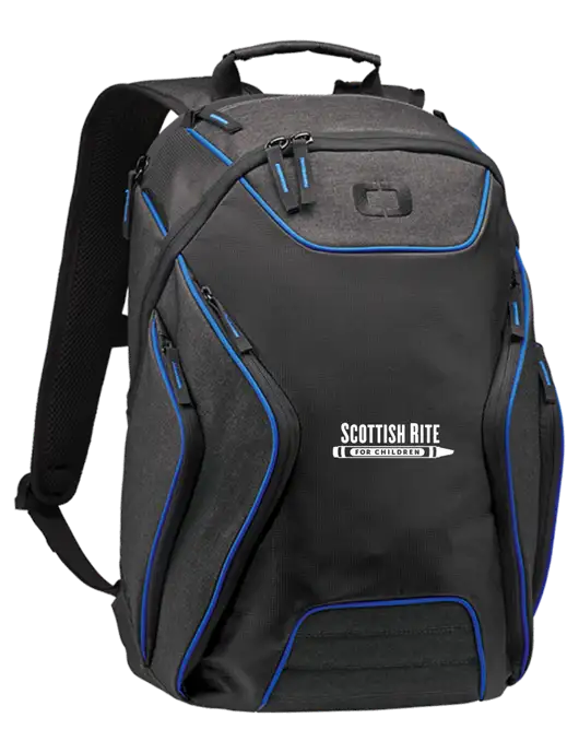 OGIO Royal Blue/Heather Grey Hatch Laptop Backpack
 w/Scottish Rite for Children Logo