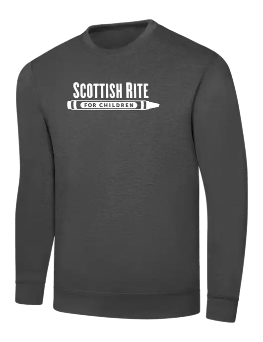 Charcoal 7.8 oz Ring Spun Crew Sweatshirt w/Scottish Rite for Children Logo
